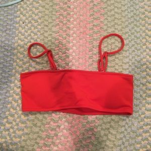 Ribbed bandeau bikini top